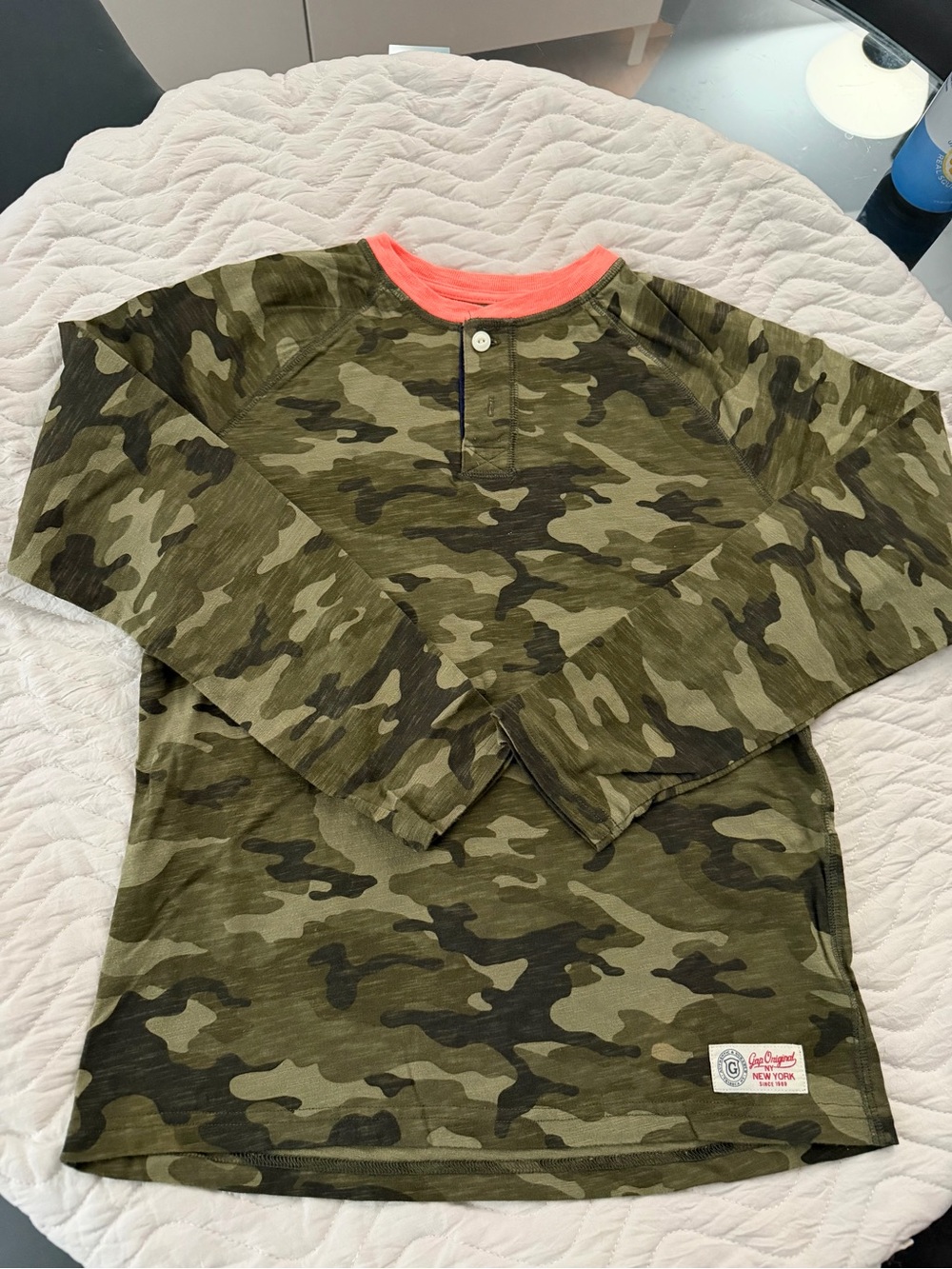 Gap Kids Camouflage Henley T-Shirt xxl